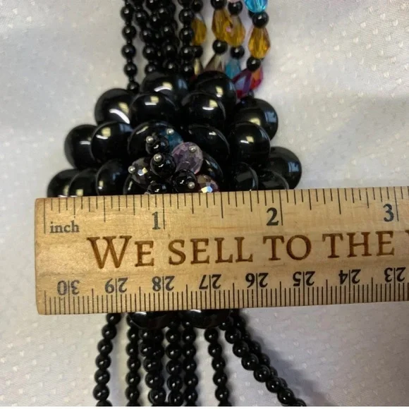 Joan Rivers,Starlet Black, Multicolor Flowers, Beaded Necklace, Excellent Cond. - Picture 13 of 13